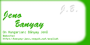 jeno banyay business card